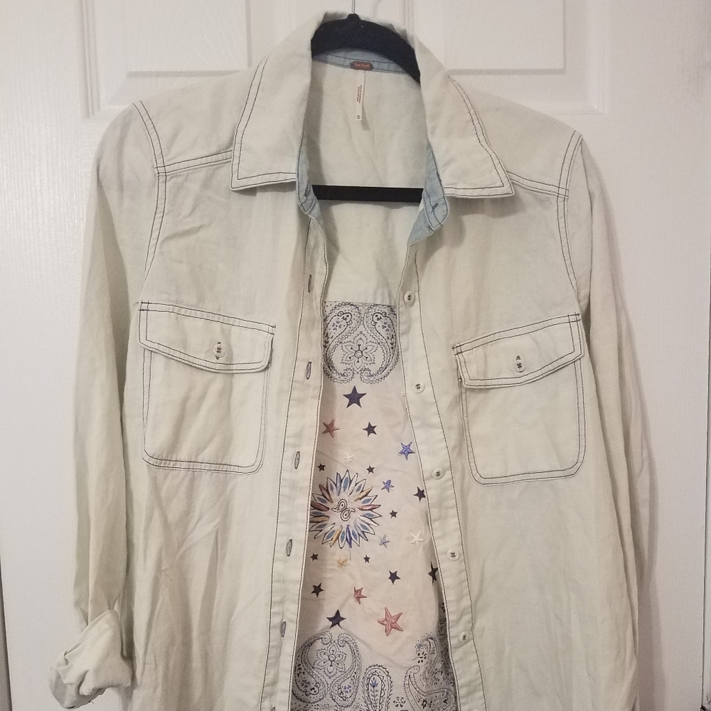 NWT Free People Star Button Down
